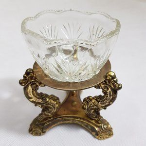 VTG Godingero Crystal Sweets Holder Bowl on Tripod